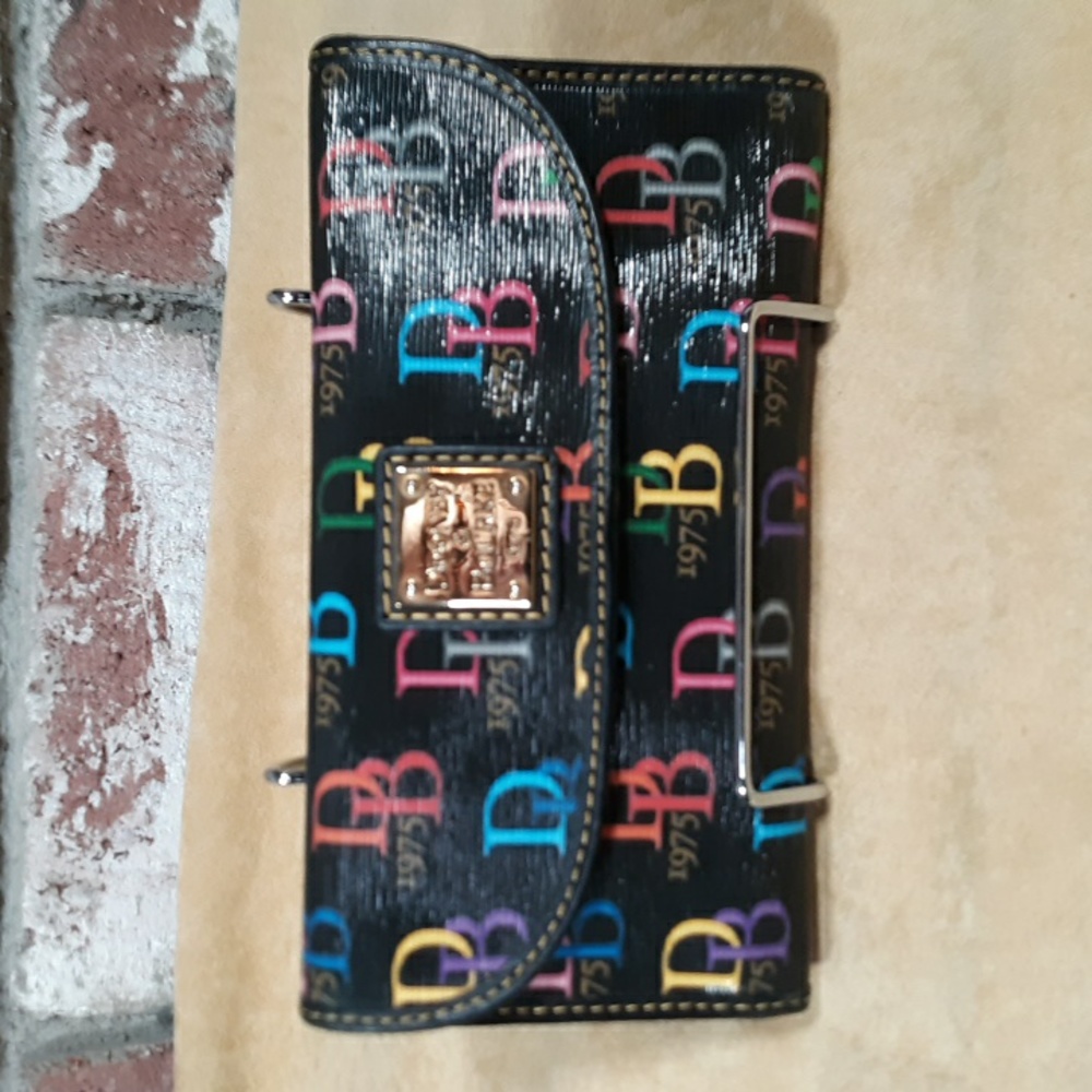 Dooney & Bourke Multicolor DB Logo Wallet - Black